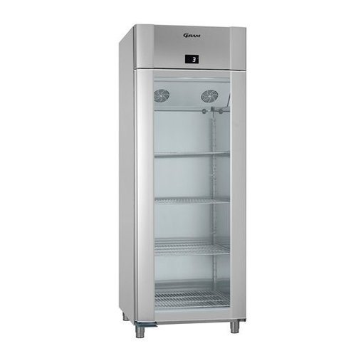  Gram Réfrigérateur Porte Vitrée Acier Inoxydable 230V | 614 litres 