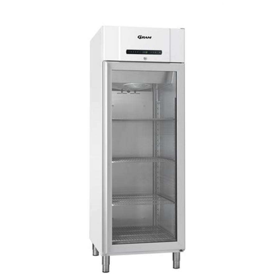 Réfrigérateur d'accueil avec porte en verre blanche | 583 litres