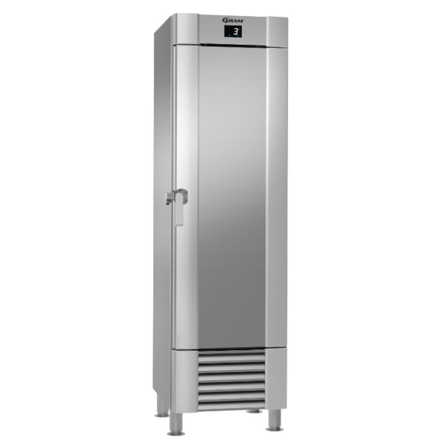 Réfrigérateur à porte simple en acier inoxydable Gram | 407 litres