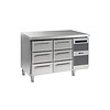 Gram Stainless steel cooling workbench 2 x 3 drawers | 345 litres