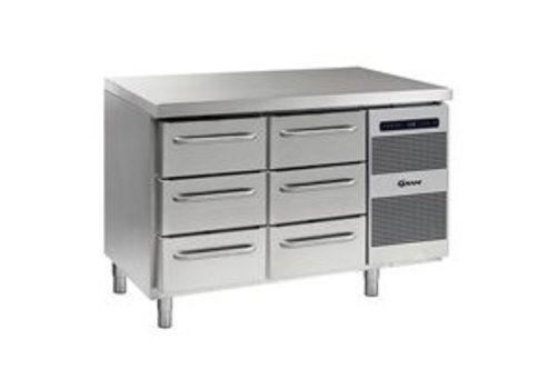  Gram Établi réfrigéré en acier inoxydable 2 x 3 tiroirs | 345 litres 