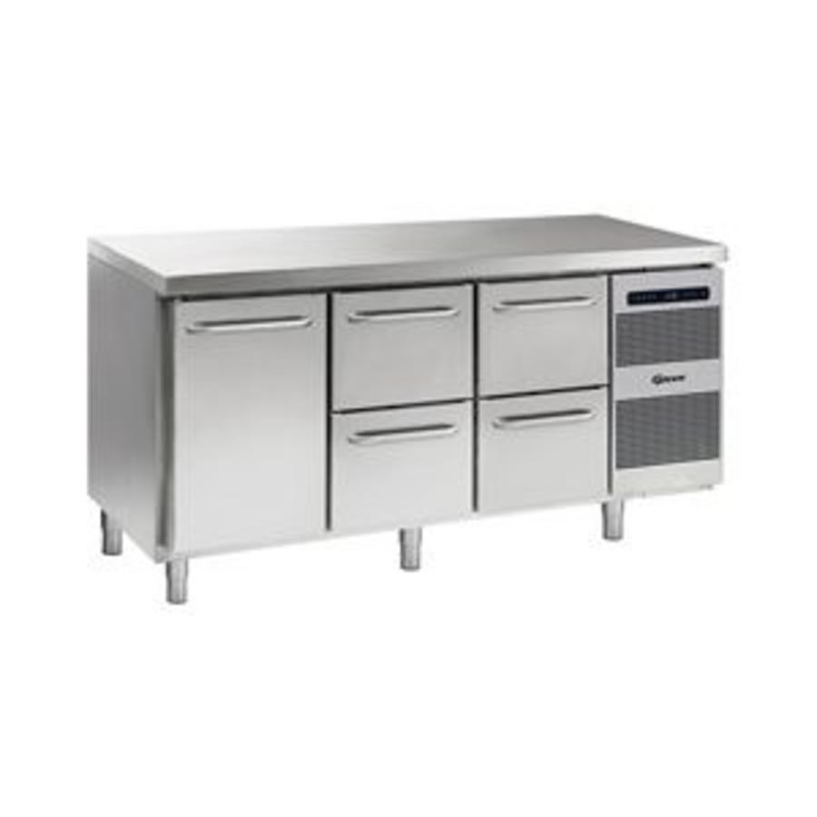 Refrigerated Workbench Stainless Steel 1 Door and 4 Drawers | 506 litres