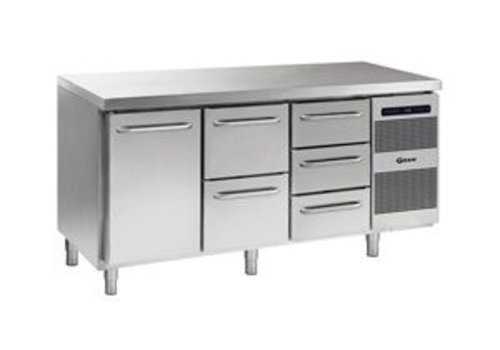  Gram Gekühlte Werkbank für das Gastgewerbe, 1 Tür und 5 Schubladen | 506 Liter 