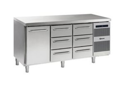  Gram Professionele Koel Werkbank 1 Deur en 6 Laden | 506 liter 