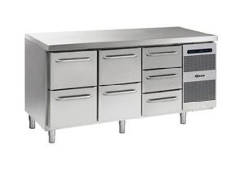  Gram Établi réfrigéré professionnel en acier inoxydable 7 tiroirs | 506 litres 