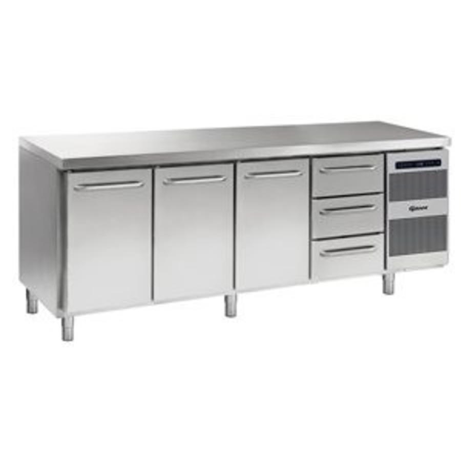 Établi réfrigéré pour hôtellerie 3 tiroirs et 3 portes | 668 litres