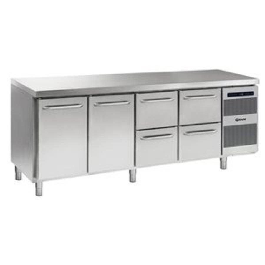 Établi réfrigéré professionnel 4 tiroirs et 2 portes | 668 litres