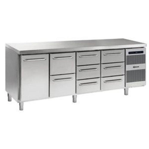  Gram Établi réfrigéré professionnel 8 tiroirs et 1 porte | 668 litres 