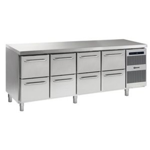  Gram Stainless Steel Refrigerated Workbench 8 Drawers | 668 litres 