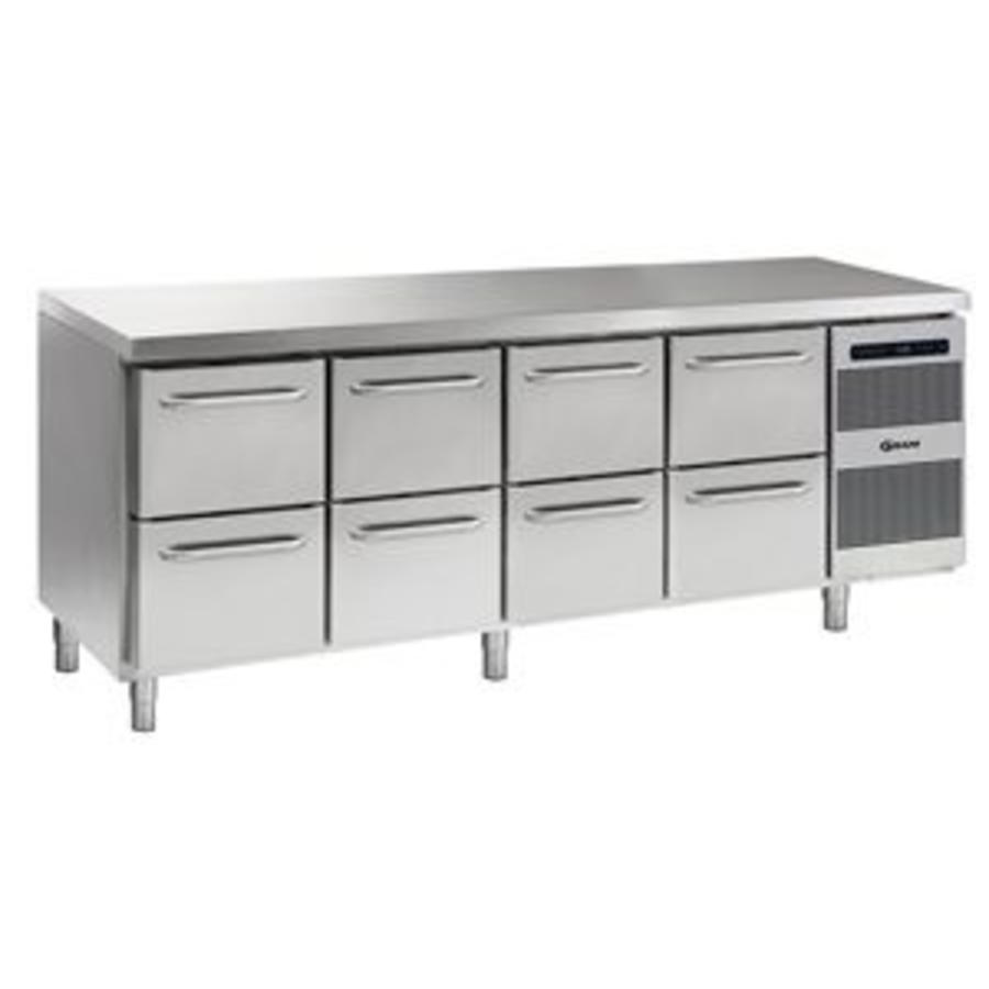 Stainless Steel Refrigerated Workbench 8 Drawers | 668 litres