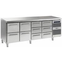 Gram stainless steel refrigerated workbench | 2x2 drawers and 2x3 drawers | 668 liters