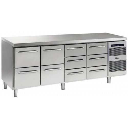  Gram Gram stainless steel refrigerated workbench | 2x2 drawers and 2x3 drawers | 668 liters 