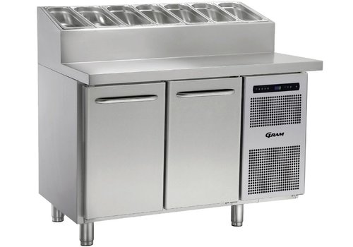  Gram Hoshizaki Gram stainless steel refrigerated workbench | 2 doors and 6x1/3 GN | 345 liters 