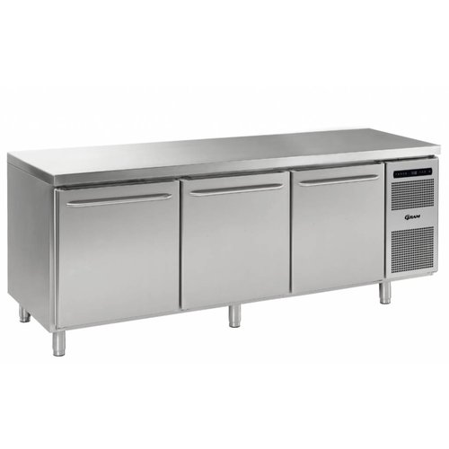  Gram Gram stainless steel refrigerated workbench - 3 doors | 865 litres 