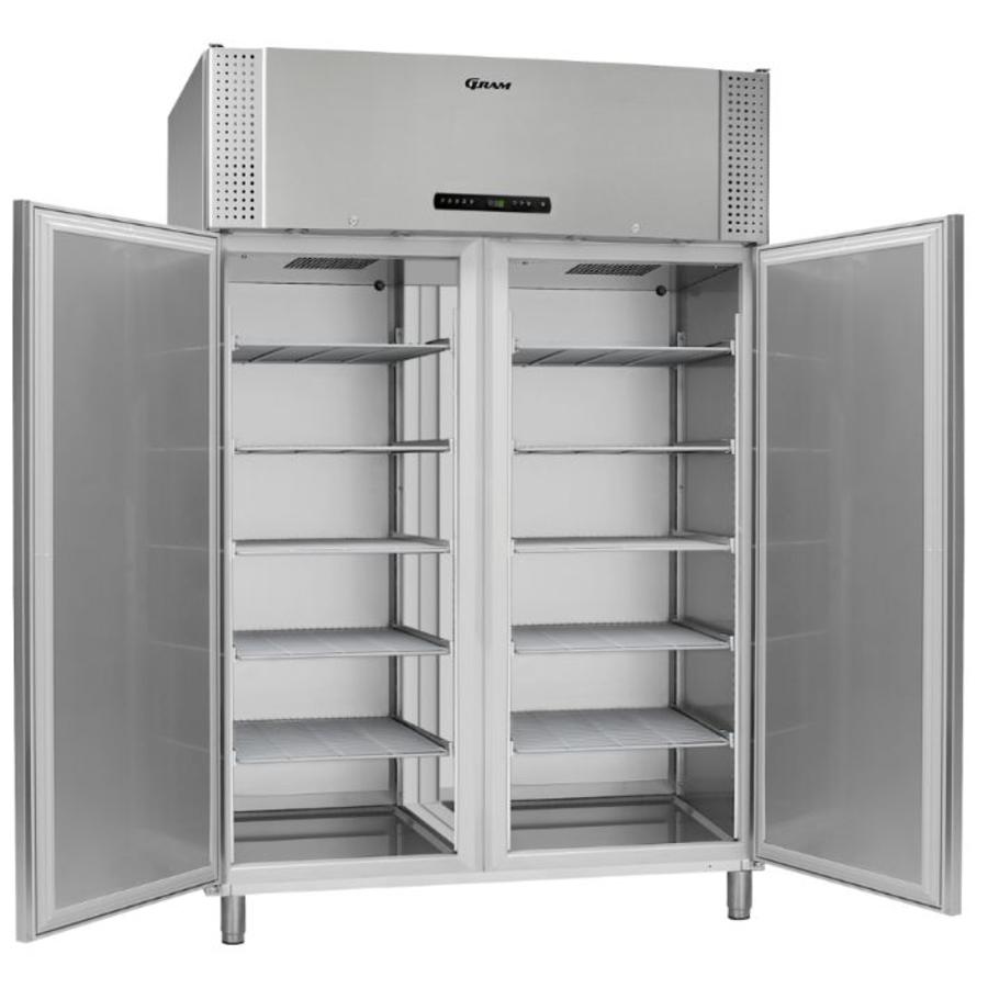 Congélateur double porte en acier inoxydable | 1400 litres