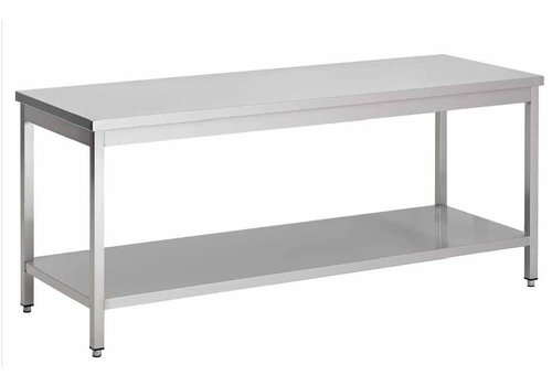 HorecaTraders Stainless steel work table with intermediate shelf | 7 sizes 