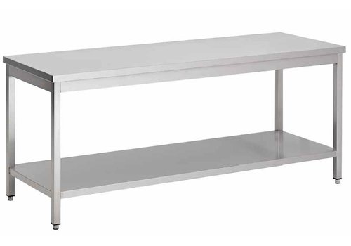  Combisteel Stainless steel work table with intermediate shelf | 7 Formats 