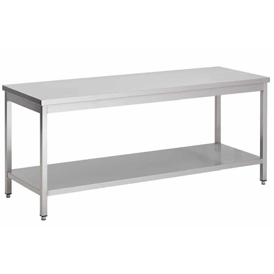 Stainless steel work table with bottom | 8 Formats