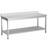 Combisteel Stainless steel work table with splash edge 180(w)x85(h)x70(d)