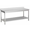 Combisteel Stainless steel work table with splashback 180(w)x85(h)x70(d)