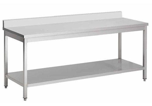  Combisteel Stainless steel work table with splash edge 180(w)x85(h)x70(d) 