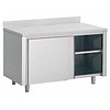 Combisteel Work table with sliding doors and splashback | 160x70x(H)85cm