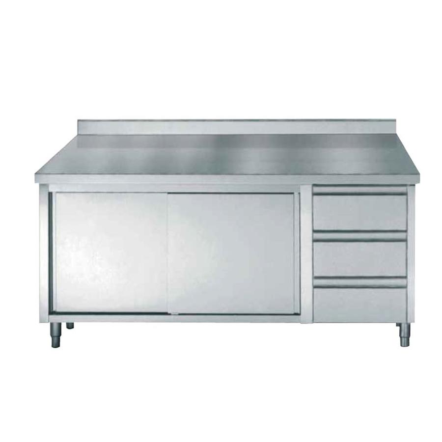 Arbeitsschrank mit Spritzschutz | 200x70x(H)85cm