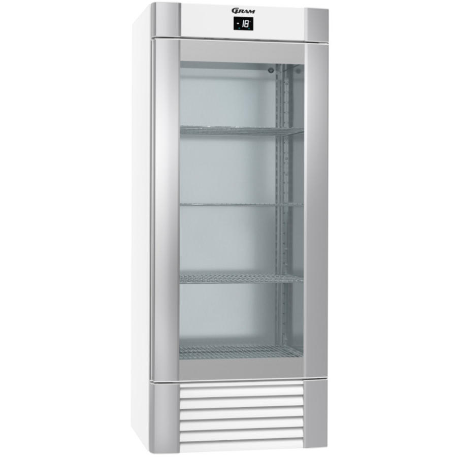 Gram RVS glas/enkeldeurs koelkast wit | 603liter