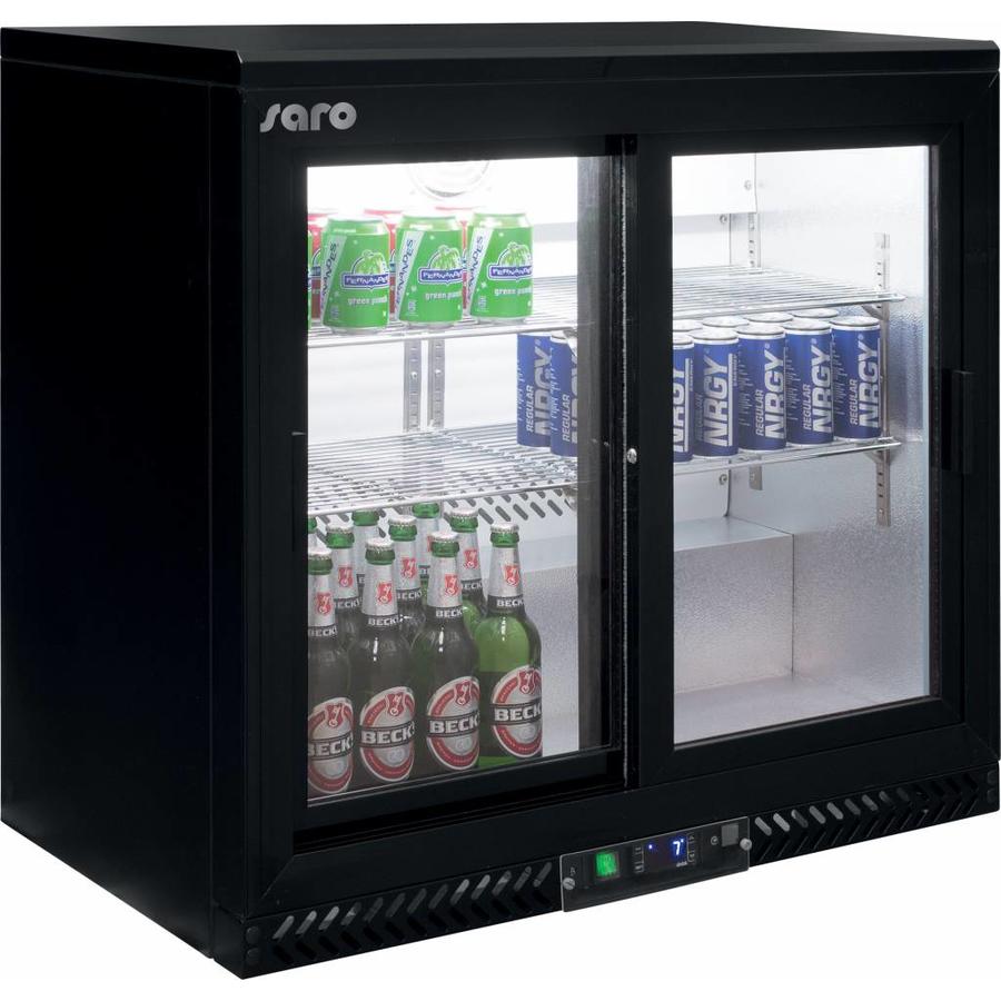 Bar Fridge Black with sliding doors - 2 Year Warranty