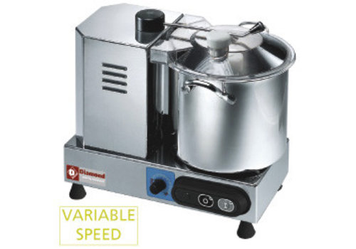  HorecaTraders Cutter en acier inoxydable, 6 litres, avec contrôle de vitesse 