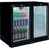 Saro Backbar Cooler | Black | 2 glass doors | 208L