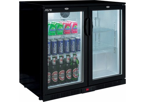  Saro Backbar Cooler | Black | 2 glass doors | 208L 