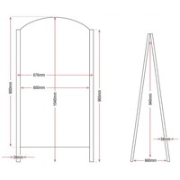 Stoepbord Zwart met Metalen Frame | 66x67x(H)103cm