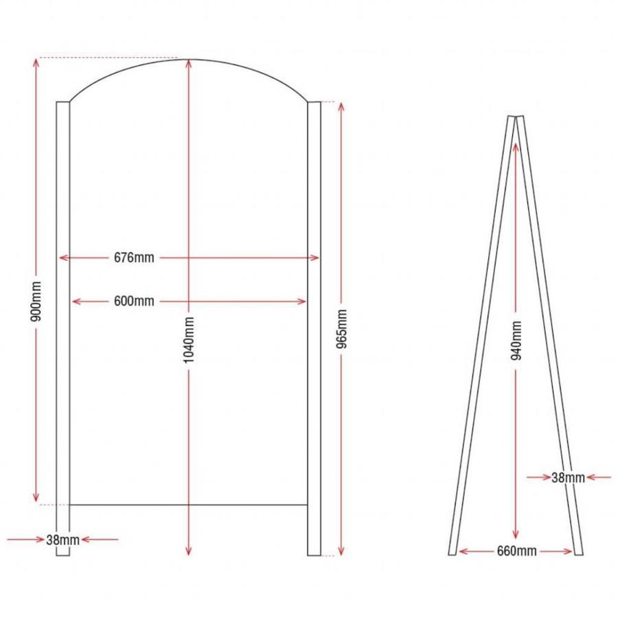 Sidewalk Sign Black with Metal Frame | 66x67x (H) 103cm