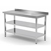Bartscher Stainless steel work table with splash edge | 70 cm deep | 5 formats