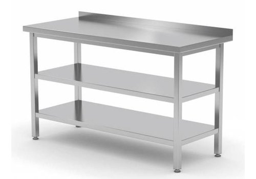  Bartscher Table de travail en acier inoxydable avec dosseret | 70 cm de profondeur | 5 tailles 