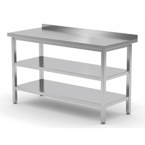  Bartscher Stainless steel work table with splash edge | 70 cm deep | 5 formats 