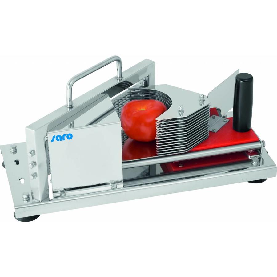 Operate tomato slicer by hand