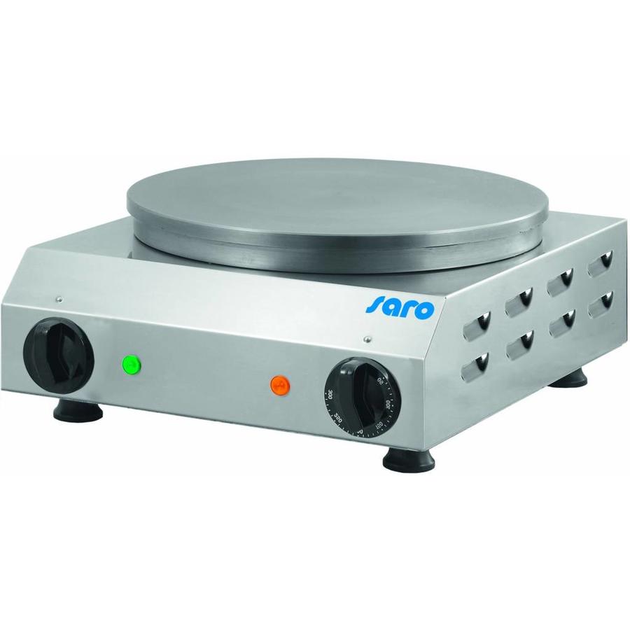 Crêpière d'accueil | Ø 350 mm | acier inoxydable | 2,4 kW | y compris épandeur en bois | 230 volts