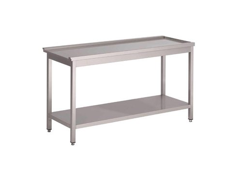  Gastro-M Stainless steel drain table for pass-through dishwasher 