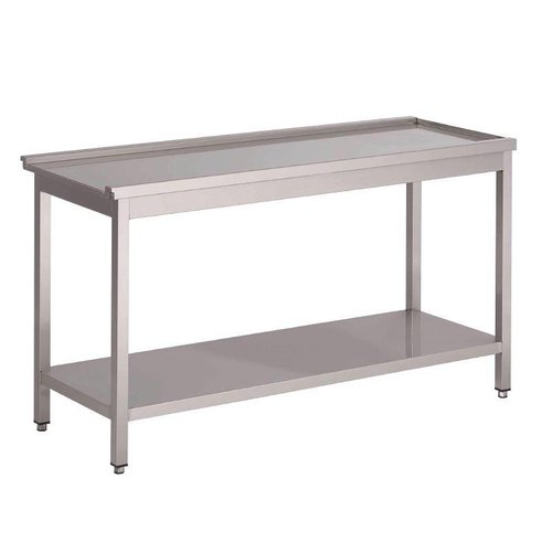  Gastro-M Stainless steel drain table for pass-through dishwasher 
