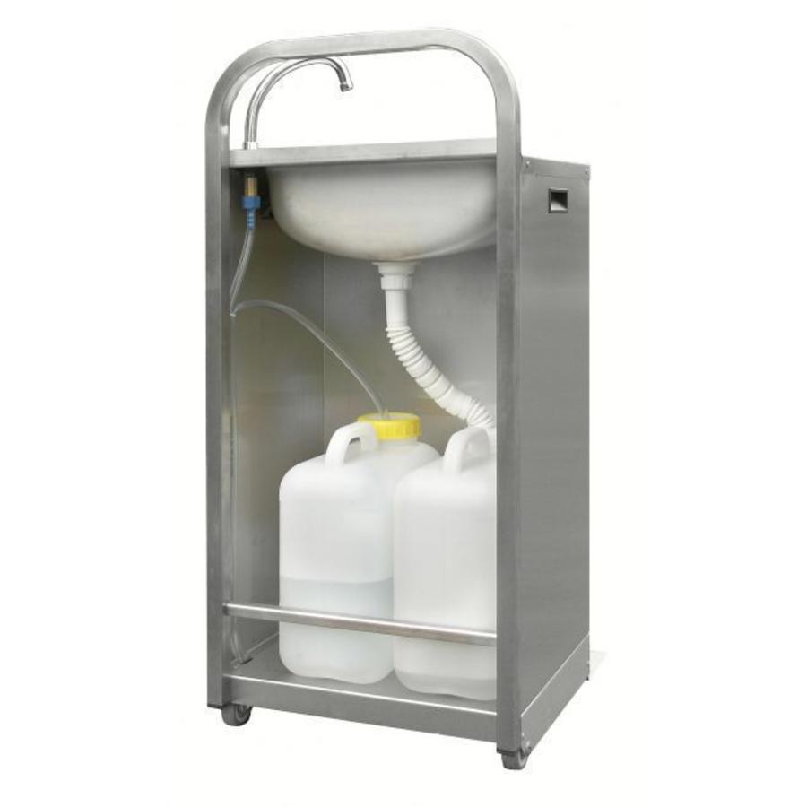 Mobile Wash Basin with Foot Control with 2 x 13 liter jerry cans
