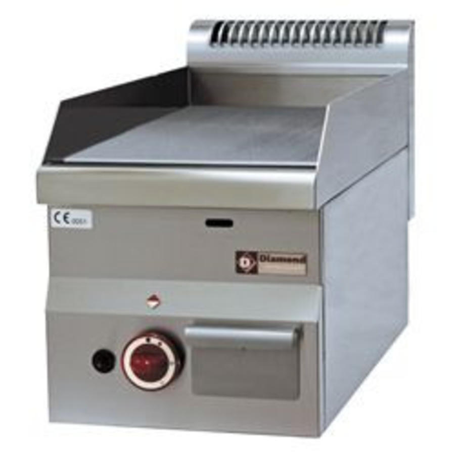Plaque de cuisson à gaz en acier inoxydable - Avec plaque plate | 29,5 x 47 cm