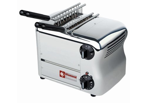  HorecaTraders Sandwichmaker 2 Zangen mit Timer | Silber 