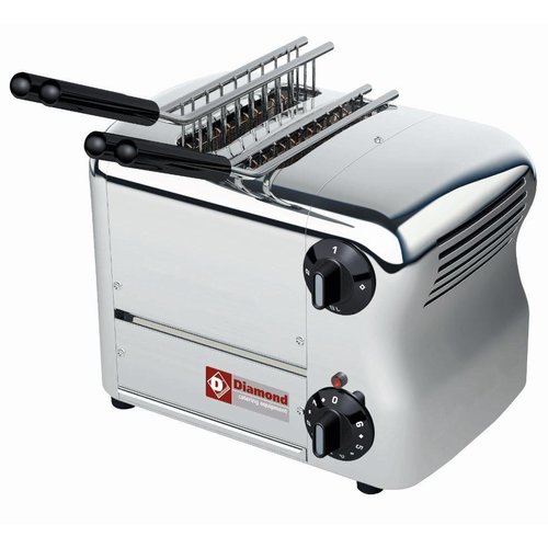  HorecaTraders Sandwich maker 2 tongs with timer | Silver 