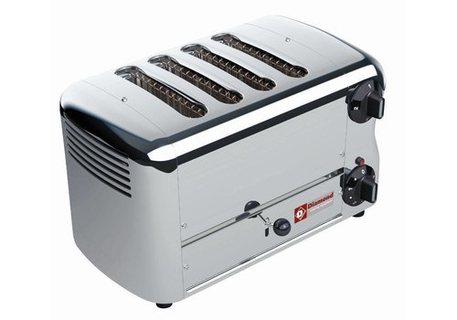  HorecaTraders 4 Slice Toaster with Timer and Audible Alarm 