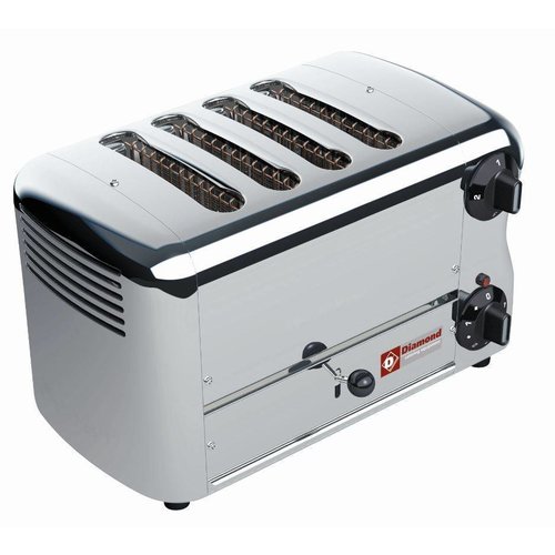  HorecaTraders 4-Scheiben-Toaster mit Timer und akustischem Alarm 