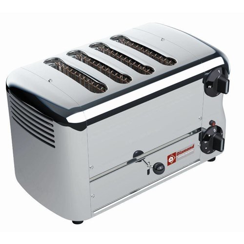  HorecaTraders 4 Sneden Toaster met timer en hoorbaar alarm 