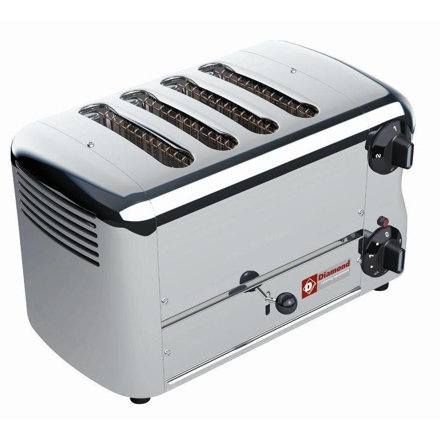 4 Sneden Toaster met timer en hoorbaar alarm