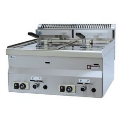  HorecaTraders Friteuse Gas | 2x8 Liter | Tafelmodel | 13,6 Kw 